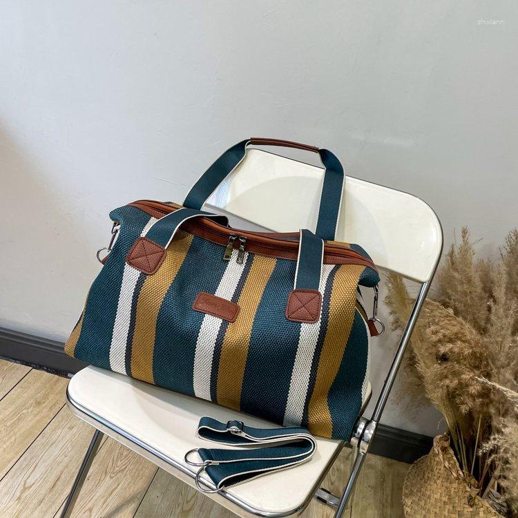 Free Shipping Clutch Bags Big Bag For Women 2024 Fashion Striped Canvas Commuter Portable Tote Fashionable Shoulder Crossbody Designer Bag Luxury Bag 