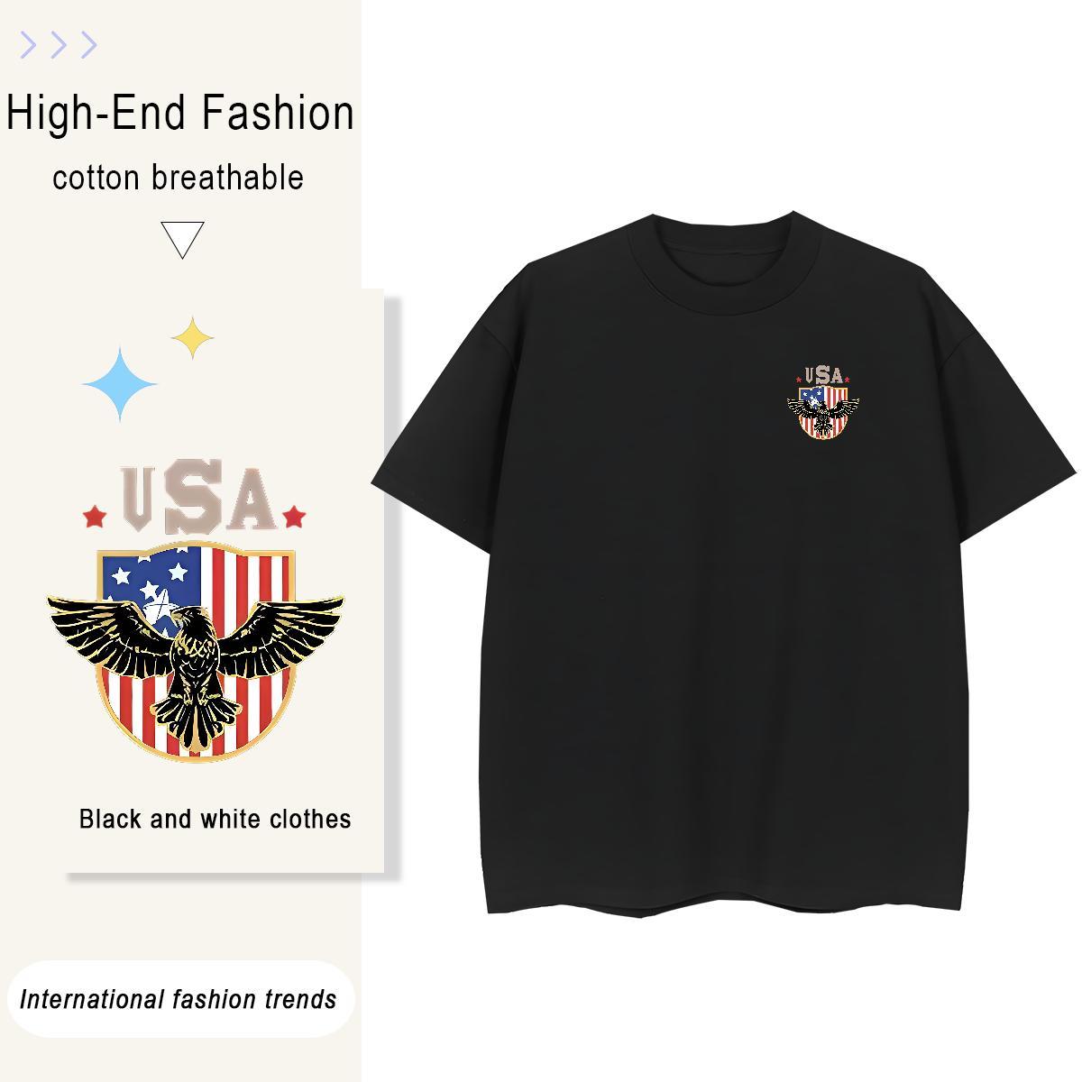 Mens T Shirts 230g Cotton eagle Casual Daily Wear Crew Neck Custom Anime Couples T Shirts Wholesale Free Shipping Tees