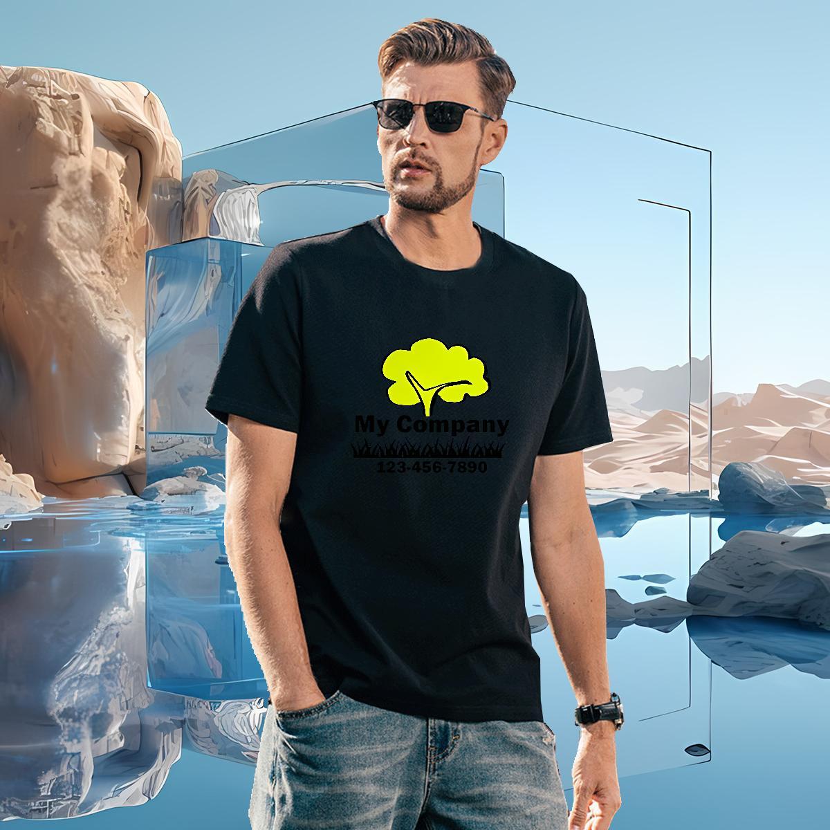 Classic tree Men T Shirts Outdoor Men Tees 230g 100% Cotton Fashion Breathable Short Sleeve Customized Print Tshirts