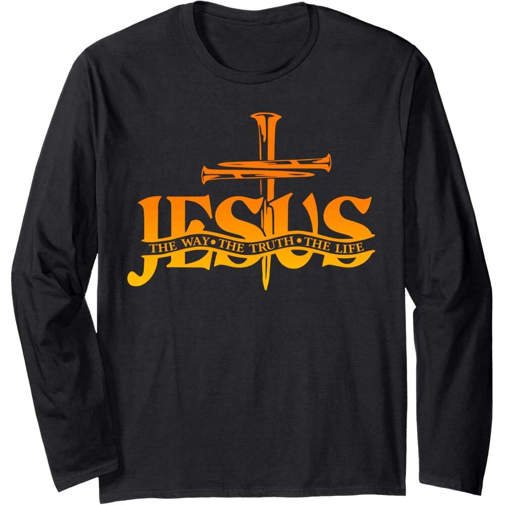 Long Sleeve Shirts for Men sweatshirt Jesus Life Bible Verse Christian Worship Long Sleeve Tee Streetwear Casual tops clothes
