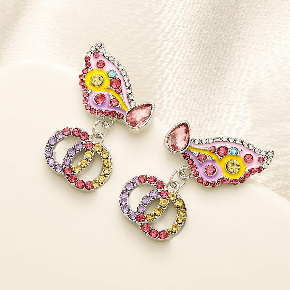 Luxury Earrings Stud 18K Plated 925 Silver Designers Double Letters Studs Chic Women Crystal Rhinestone Pearl Earring for Special Occasions Jewelry Mu