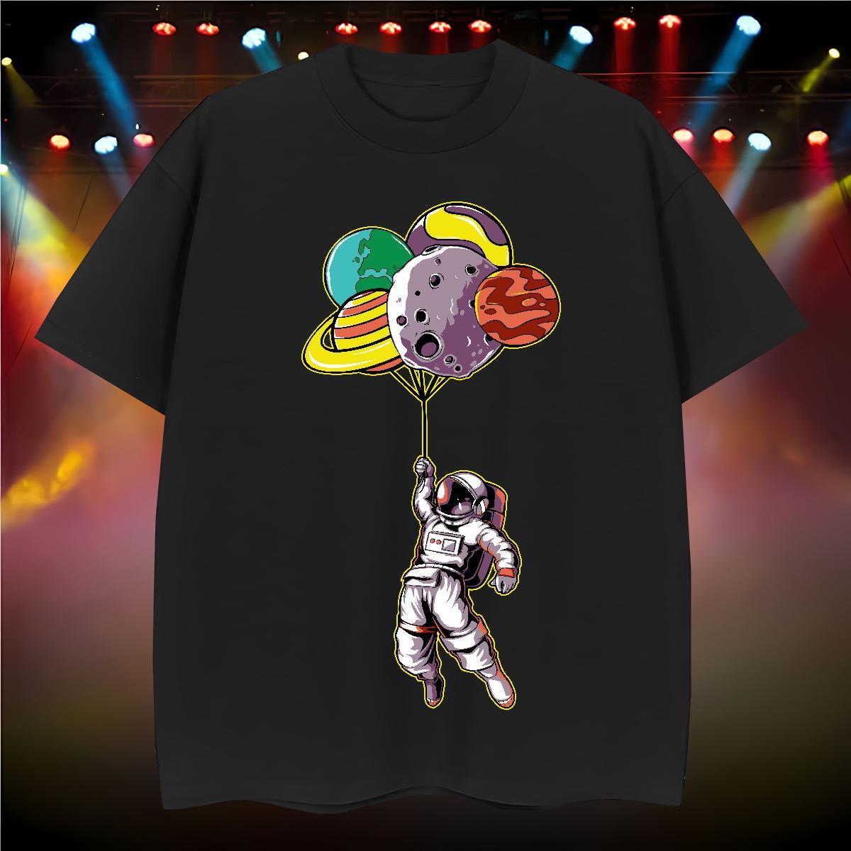 Man T Shirts 100% Cotton 230g cosmonaut Street Wear Breathable Short Sleeve Oversized Men Tshirts Fashion Designer Loose Fit Clothings