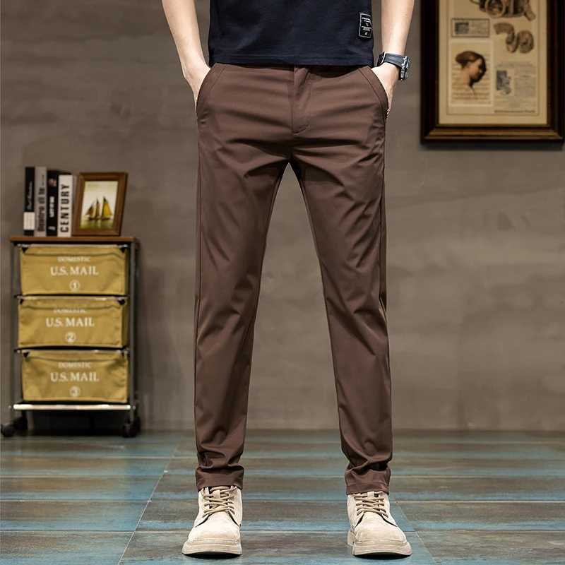 2024 Spring New Casual Pants Mens 3-Color Classic Fashion Business Slimming Straight Polyester Solid Color Brand TrouserW240725