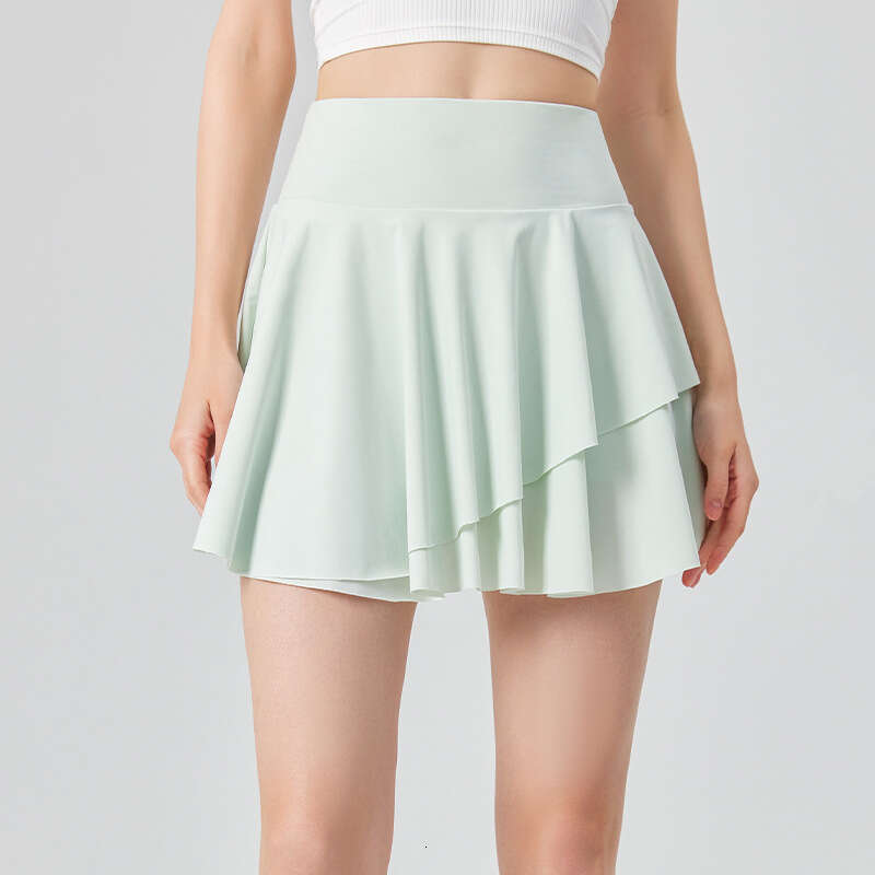 Tennis Women High Waist Sport Pleated Skirts Fake Two Piece Badminton Shorts Gym Fiess Running Short Skorts With Pocket