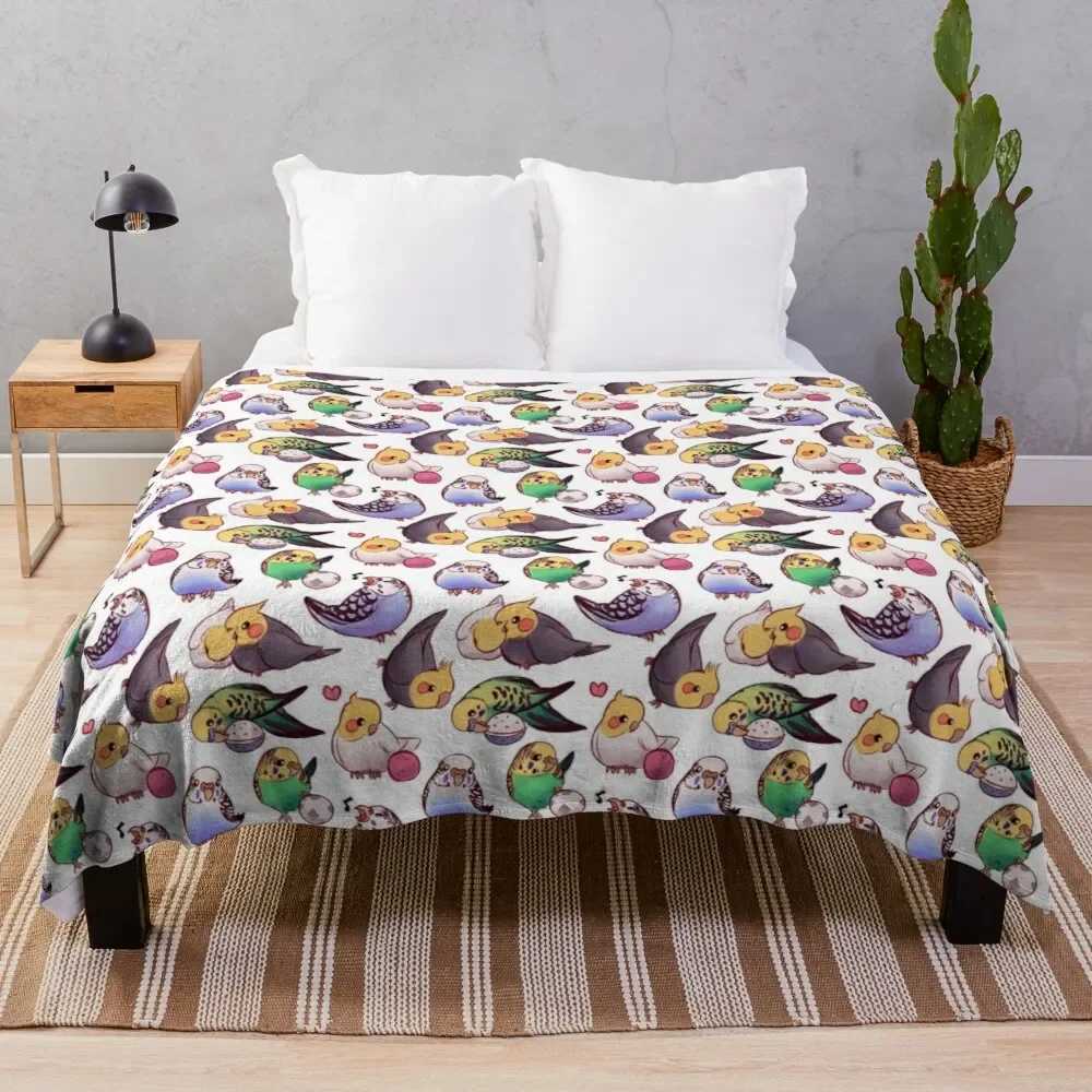 Cockatiel Birds Pattern Couch Bed Decor Super SoftWarm Lightweight for Kids Teens Blanket Y240815