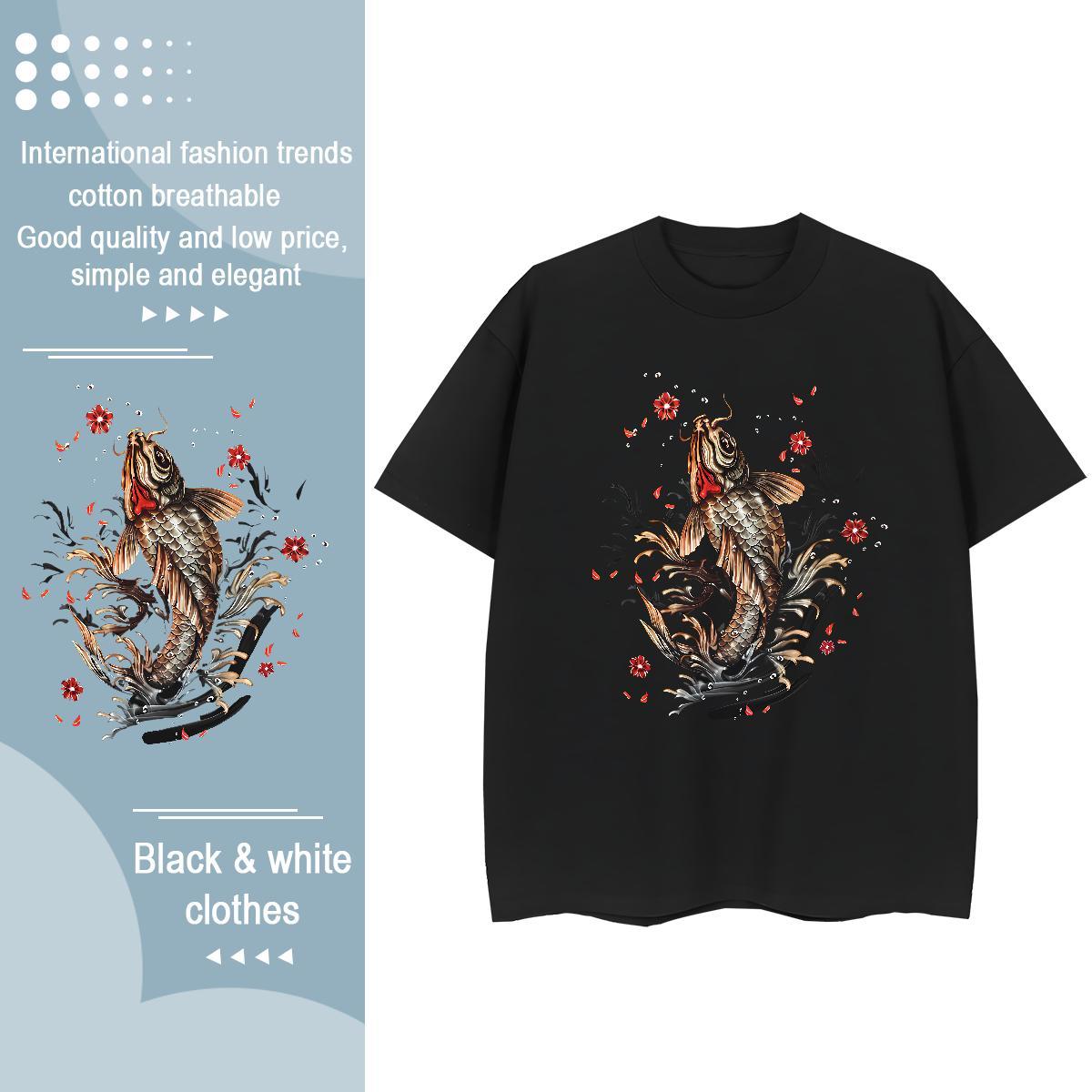 Popular Men T Shirts Breathable Crew Neck Casual Daily Wear DIY Anime 230g 100% Cotton Tshirt for Man Woman Stylist Tees Shirts