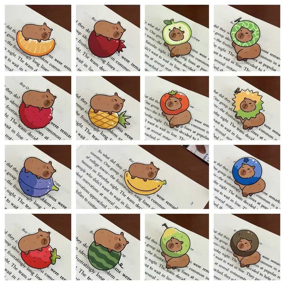 Acrylic Capibara pin creative strawberry tomato brooch cartoon cute animal Capibara badge unisex backpack decoration W240815