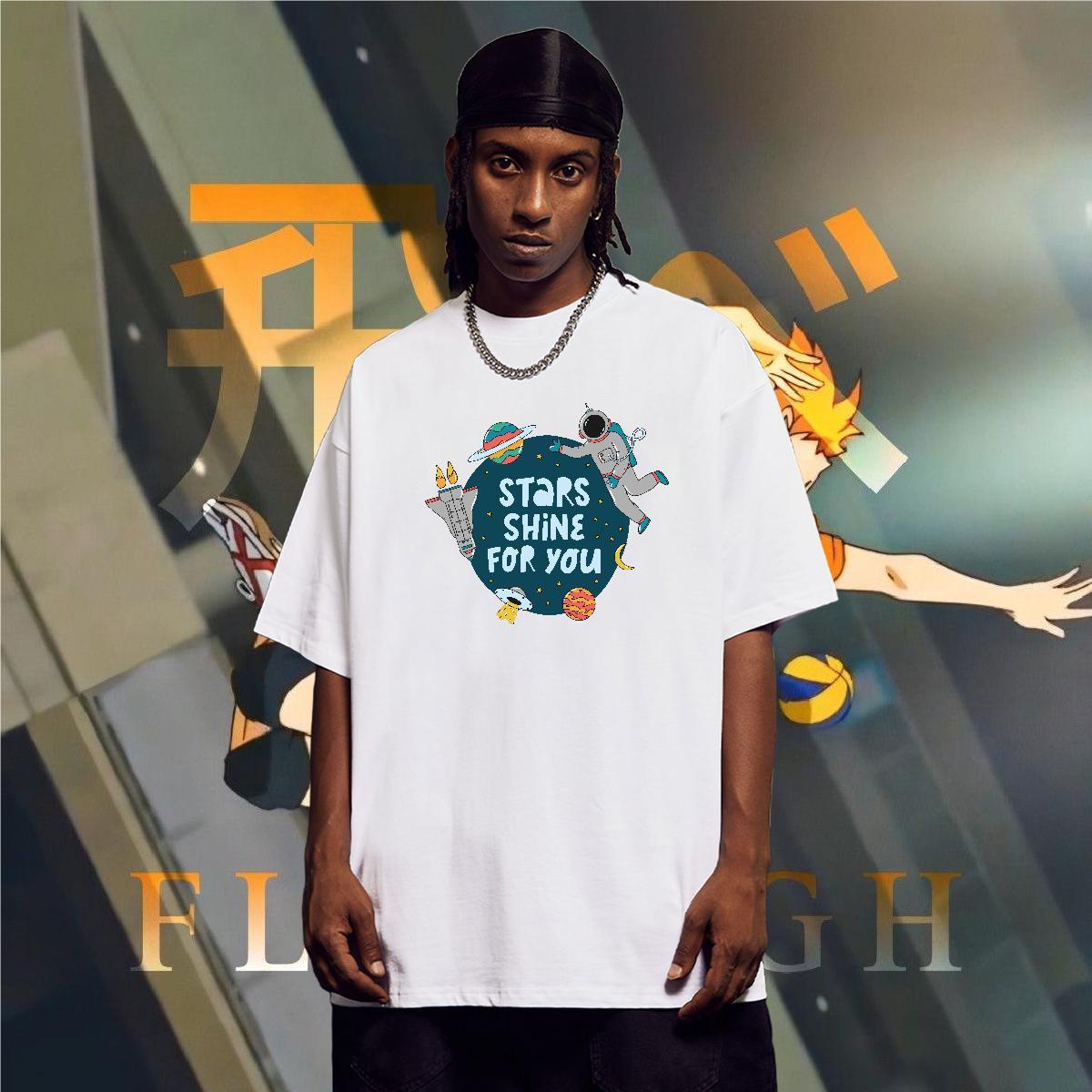 Man T Shirts 230g 100% Cotton cosmonaut High Street Hip Hop O Neck Short Sleeves Custom Big Size Men Tshirts New Designer Comfortable Tee Shirt