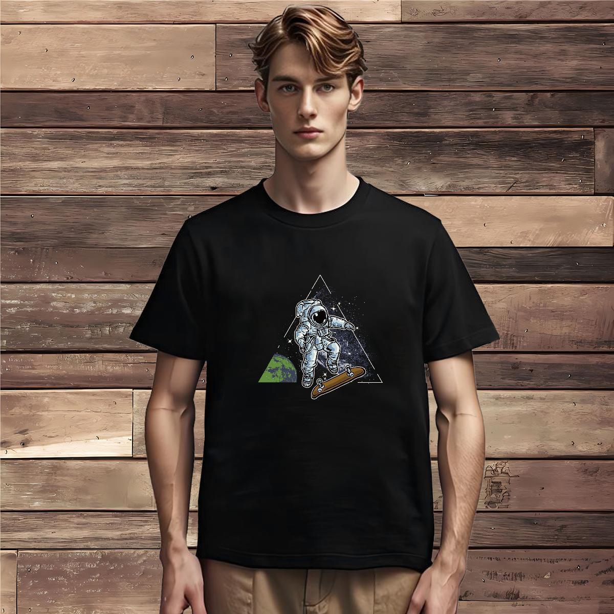 T-Shirts 100% Cotton 230g universe Casual Breathable Crew Neck DIY Men Tshirts DIY Customized Designer Tees Shirts