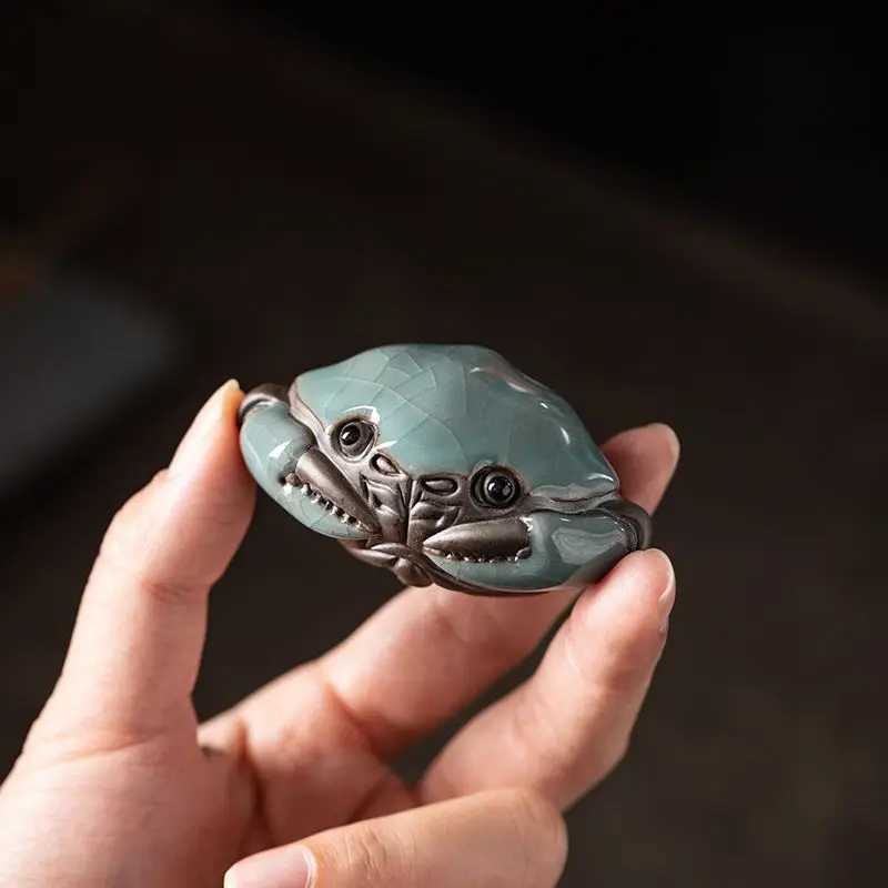 Ge Kiln Open Pieces Tea Pet Can Raise Hairy Crab Small Crab Tea Play Handmade Tea Pet Ornament Tea Ceremony AccessoriesXJ240814