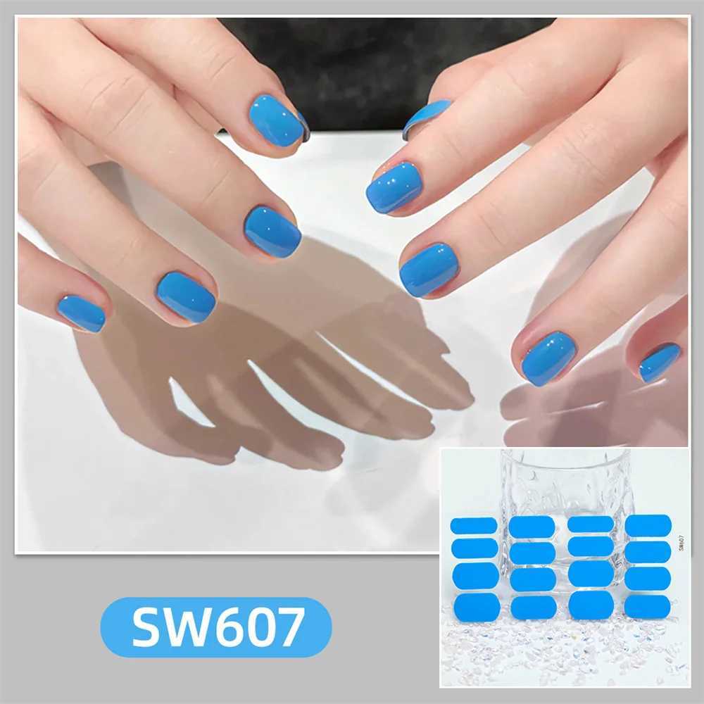 Shiny Nail Art Decals Lasting Nail Art Stickers Durable Materials Natural Solid Color Stickers Waterproof Easy To UseXJ240814