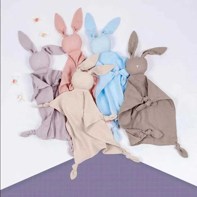 Baby Cotton Muslin Comforter Blanket Soft Newborn Sleeping Dolls For Kids Fashion Sleep Toy Soothing Towel Bibs Y240815