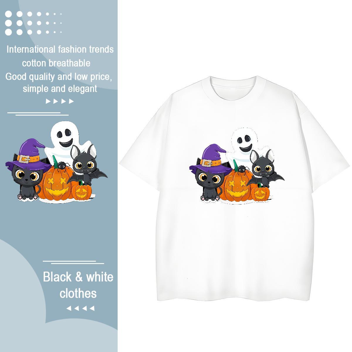 Comfortable T Shirt For Man pumpkin Breathable Short Sleeve Sport Custom Print Oversized 230g Pure Cotton Couples T Shirts 2024 Designer Tshirts
