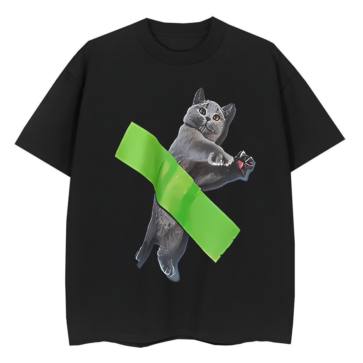 Loose Fit Mens T Shirts cute Breathable Crew Neck Casual Daily Wear DIY Printed 230g Pure Cotton Men Tops Tees Fashion New Polos