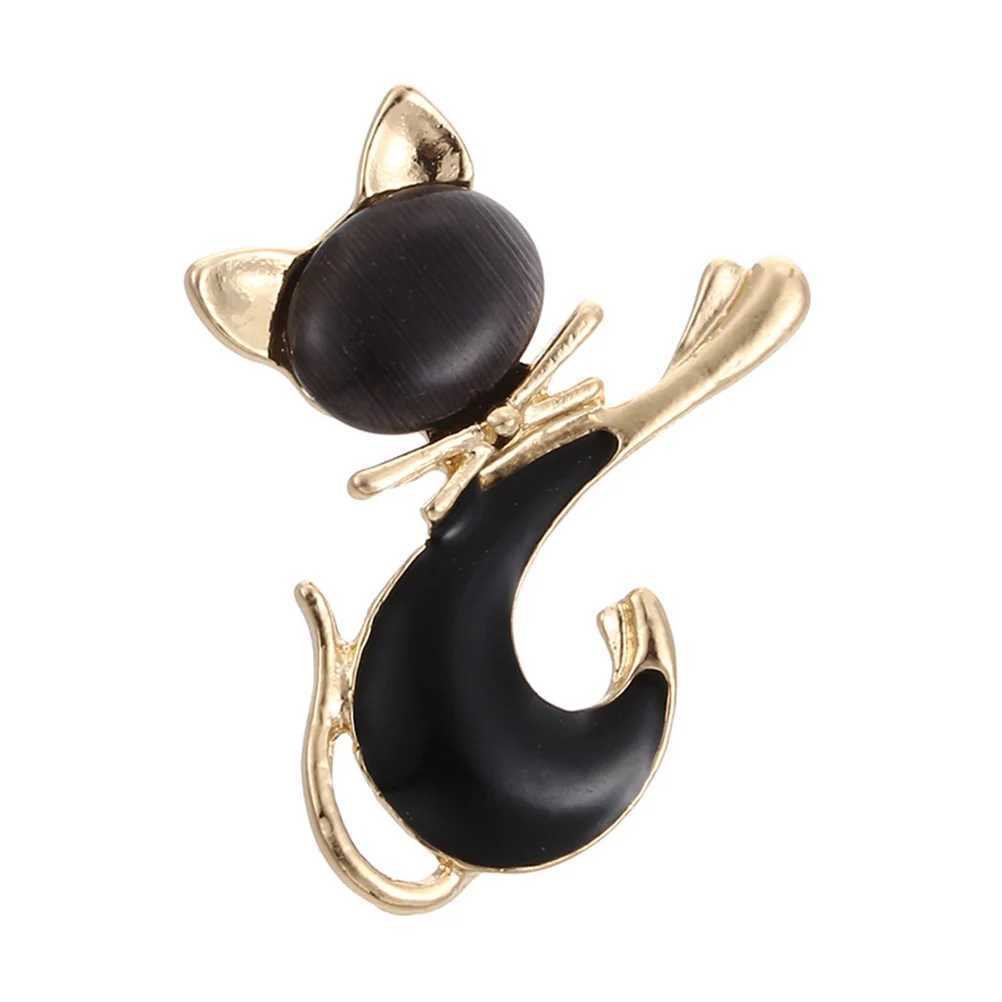 Elegant brooch alloy lapel brooch jewelry accessory brooch gift (black cat shaped) W240815