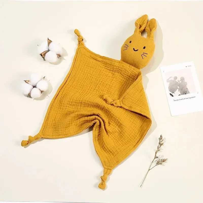 Baby Cotton Muslin Comforter Blanket Soft Newborn Sleeping Dolls Cute Cat Kids Sleep Toy Soothe Appease Towel Bibs Saliva Towel Y240815