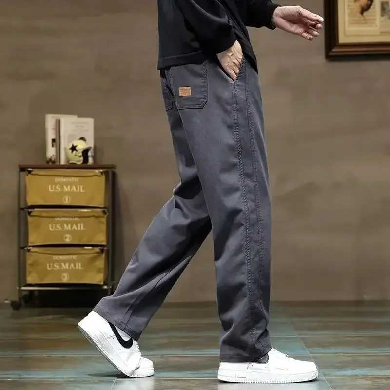 Summer pocket thin dress mens pants work straight pants loose casual mens streetwear cheap aesthetic hot pantsW240725