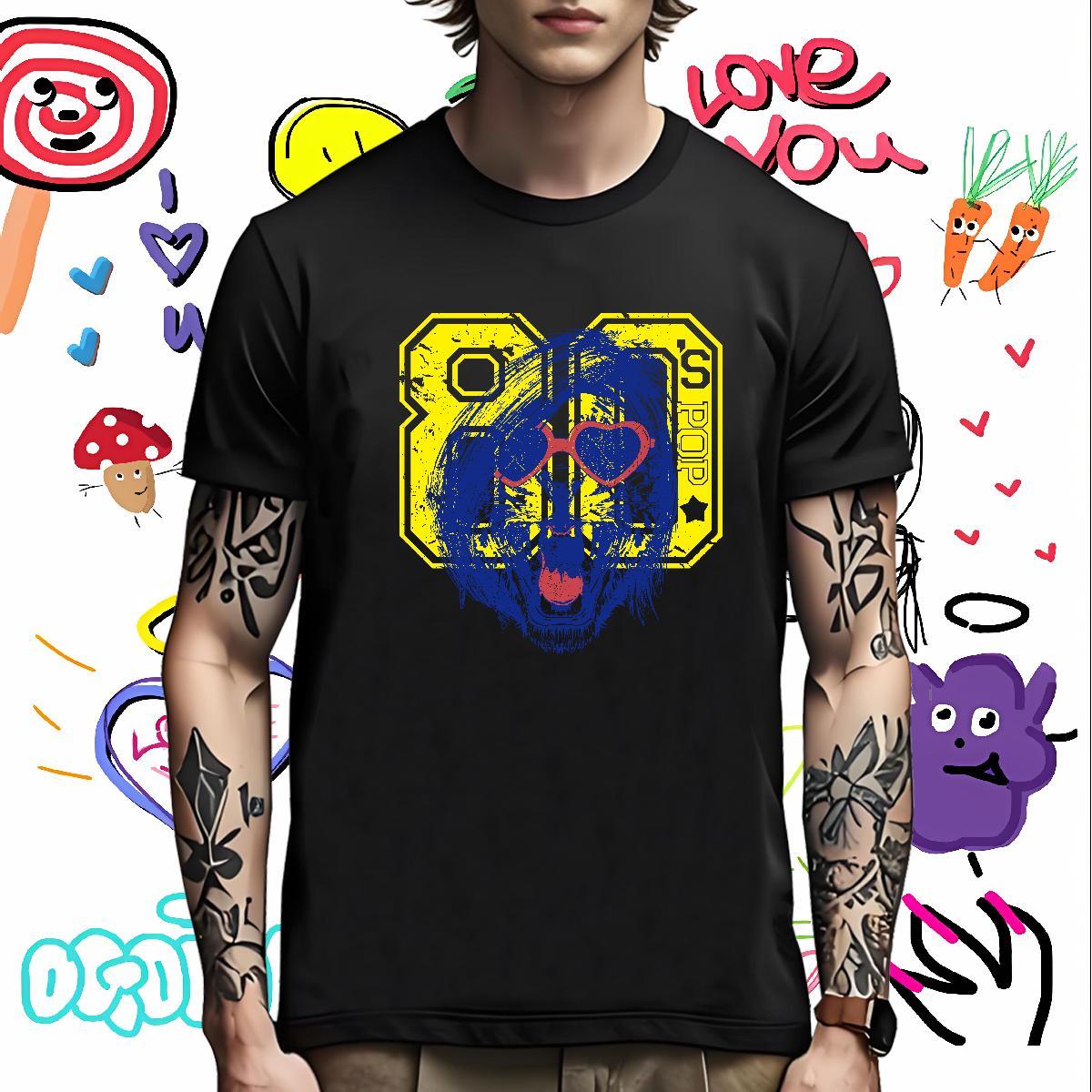 Cool T-Shirts Breathable Short Sleeve Hip Hop Anime Print 230g Cotton Men Tees Fashion Casual Polos