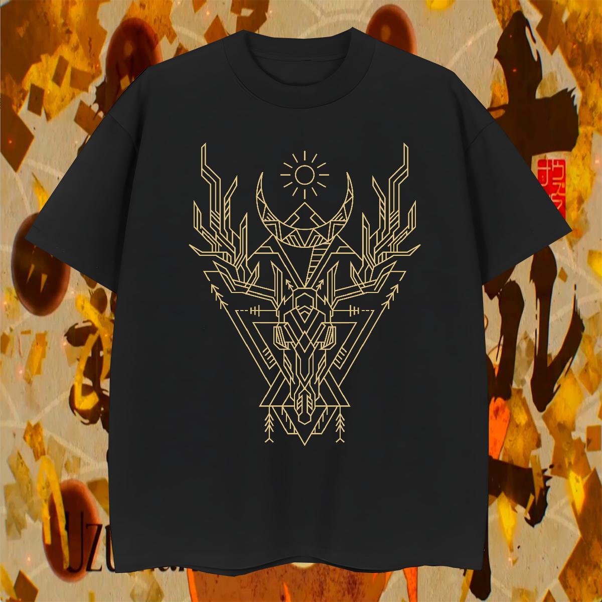 T-Shirts for Men 100% Cotton 230g Geometric line Daily Outfit Breathable Crew Neck Black White Men Tees 2024 DIY Brand Tees Shirts