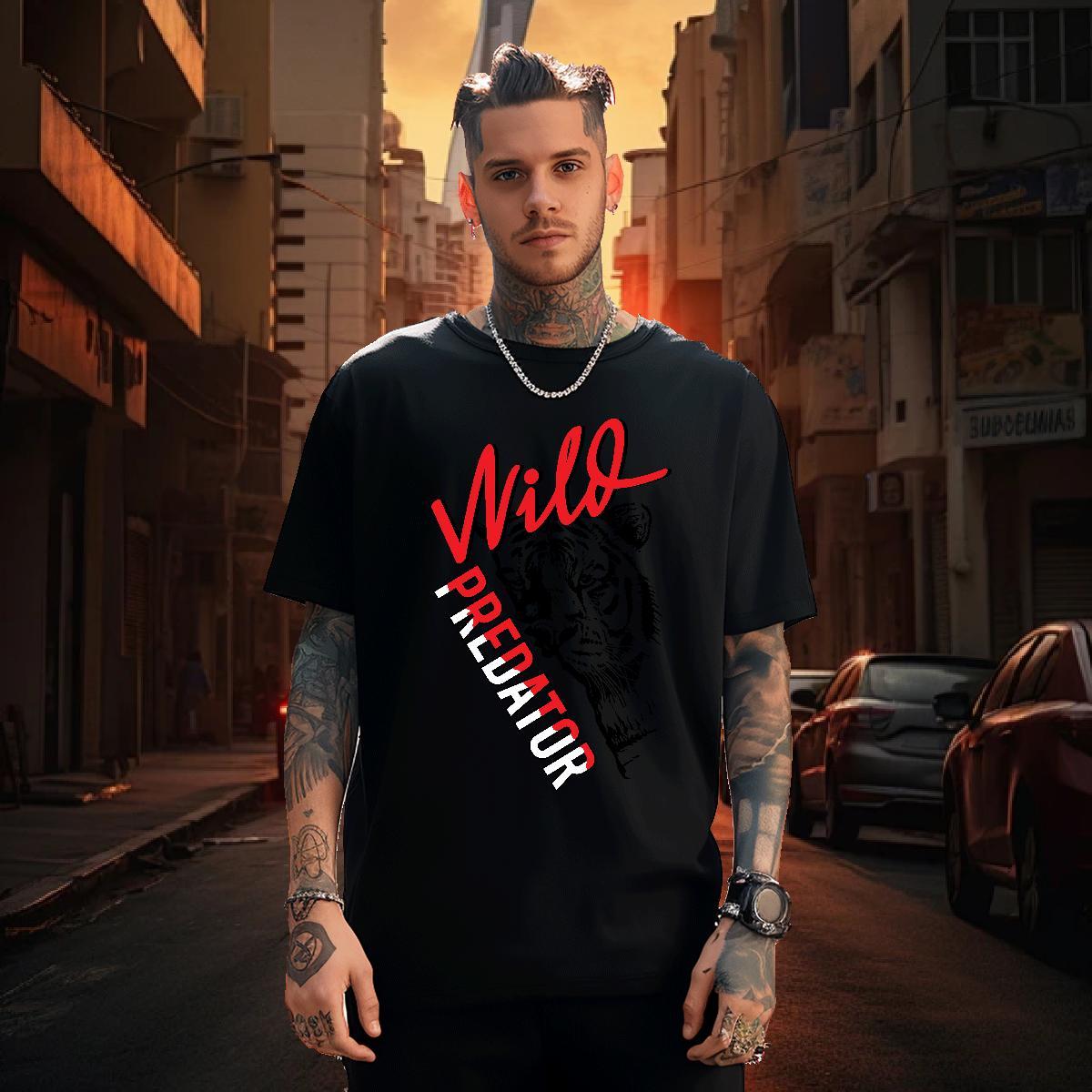 T shirt 230g 100% Cotton tiger Street Casual Breathable Crew Neck Asian Size Men Tshirts 2024 Cool Wear