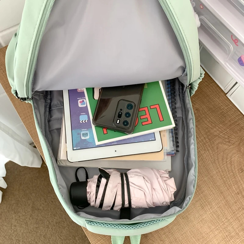 Fashion Women Pink Waterproof Student Backpack l Travel Leisure School Bag Lady Nylon Cute Book Female Laptop College Bag 240822