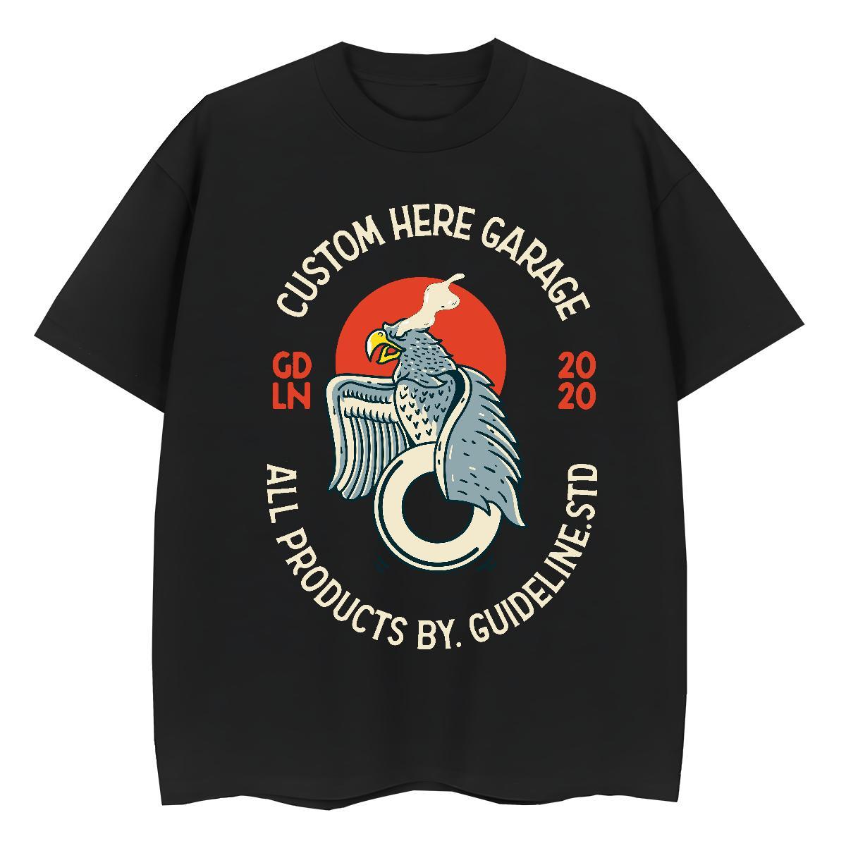 Cool Mens T Shirts eagle Breathable Short Sleeve Anime Printing Street Graphic 230g Pure Cotton Men Clothes T-Shirt Fashion Design Tops Shirt