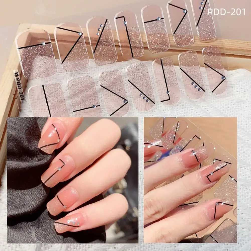 Nail Stickers Semi Cured uas gel Nail Strip Sticker Nail Gel Waterproof Lamp Gel Cured Decals Wraps Polish Nail G4Q6XJ240814