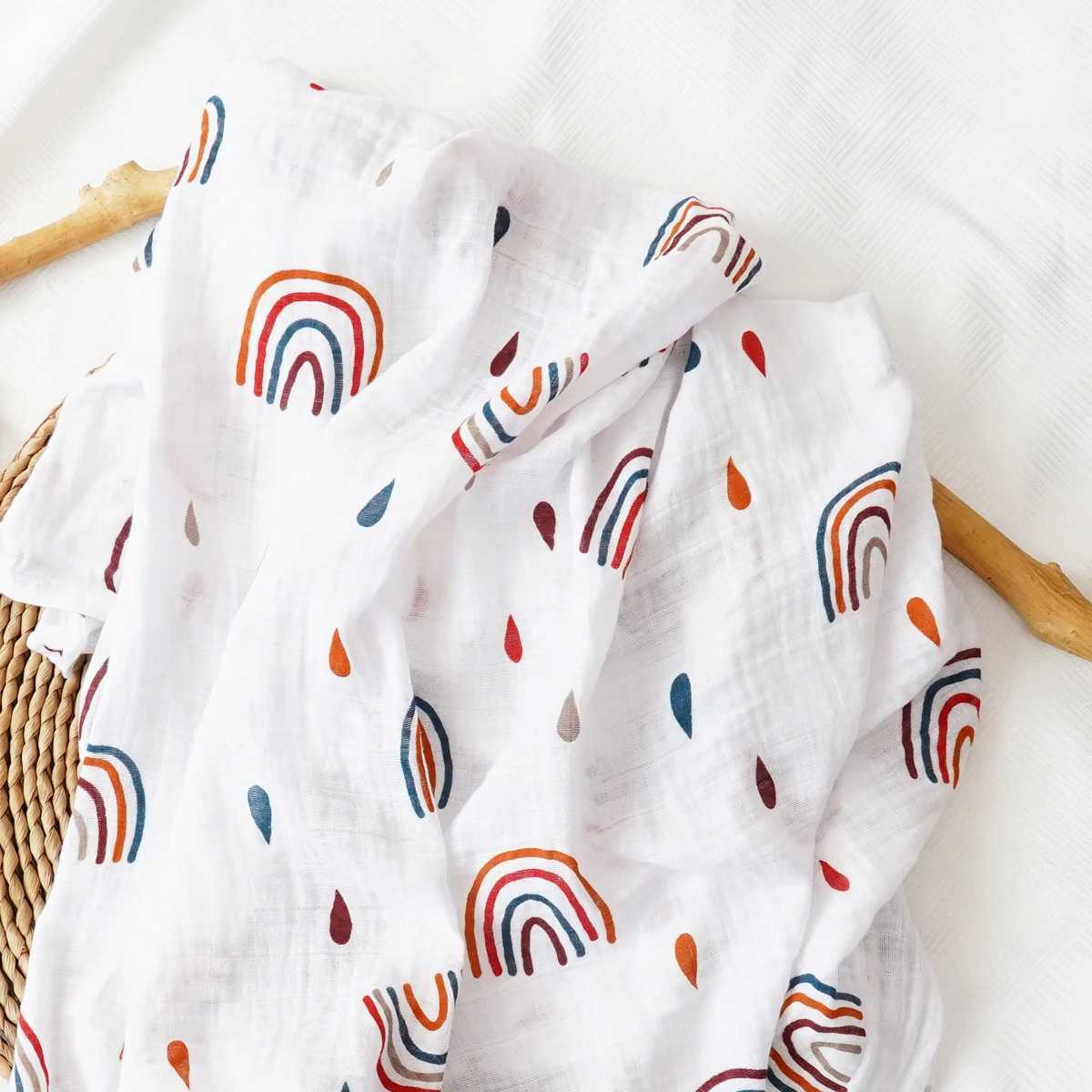 1PCS Baby Muslin Swaddle 120*110cm 100% Cotton Soft Baby Blanket For Newborn Baby Wrap Sleepsack Bath Towel Y240815