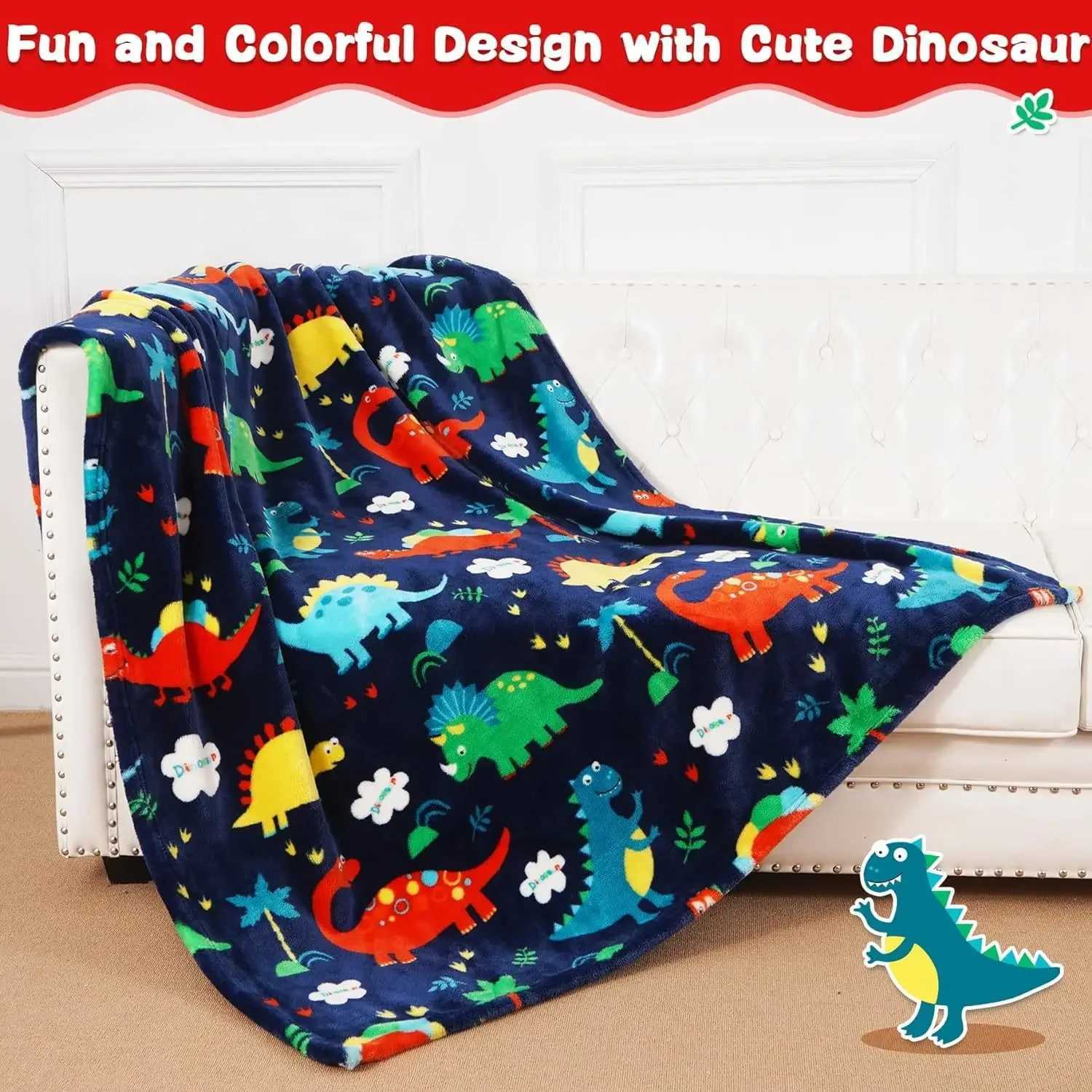 Boys and Girls Dinosaur Blanket Dinosaur Throwing Blanket Dinosaur Gift Birthday Gift Soft Childrens Blanket Childrens Gift Y240815