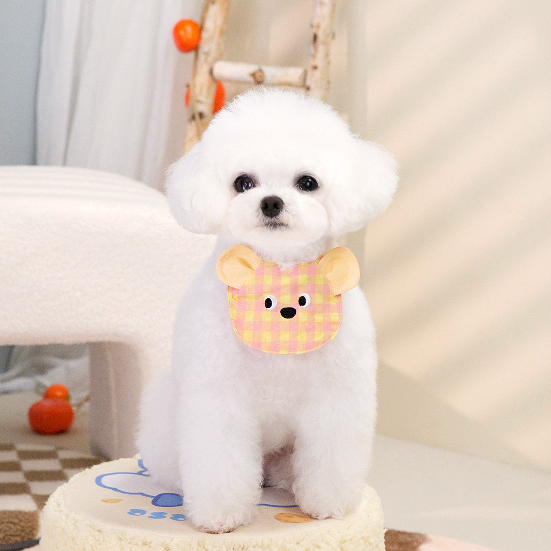 New Pet Dog Drool Towel Cat Scarf Small Dog Triangle Towel Accessories Clothing Color Check Drool Towel