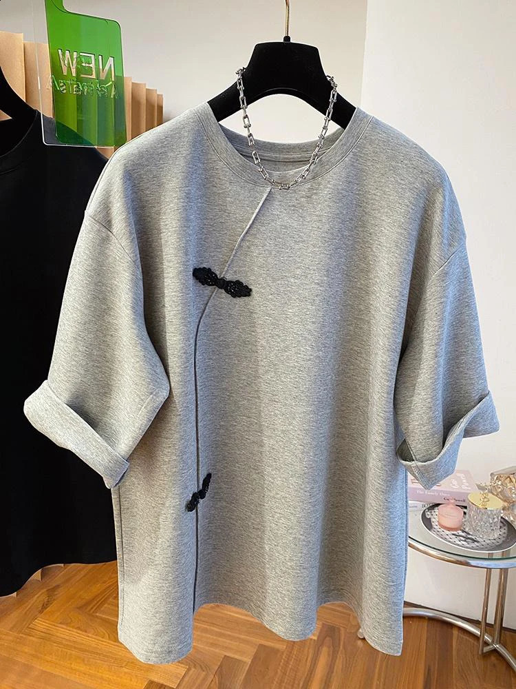 Summer Round Neck Womens Tshirt Chinese Style Short Sleeve Fashion Loose Top Casual Edition 240814