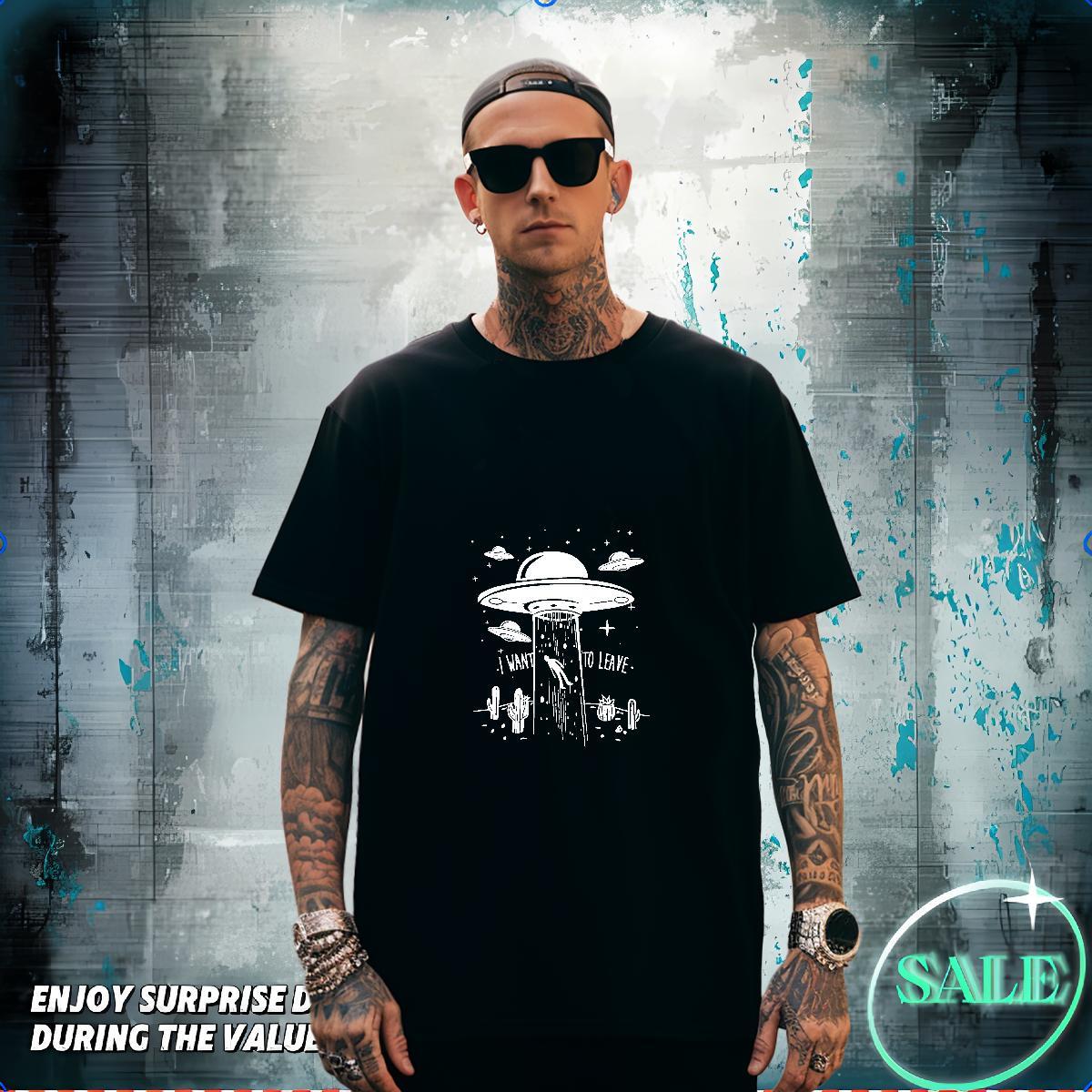 T shirt 230g Cotton universe Casual Beach Crew Neck Breathable Customized Men Clothes T-Shirt 2024 Designer Tshirts