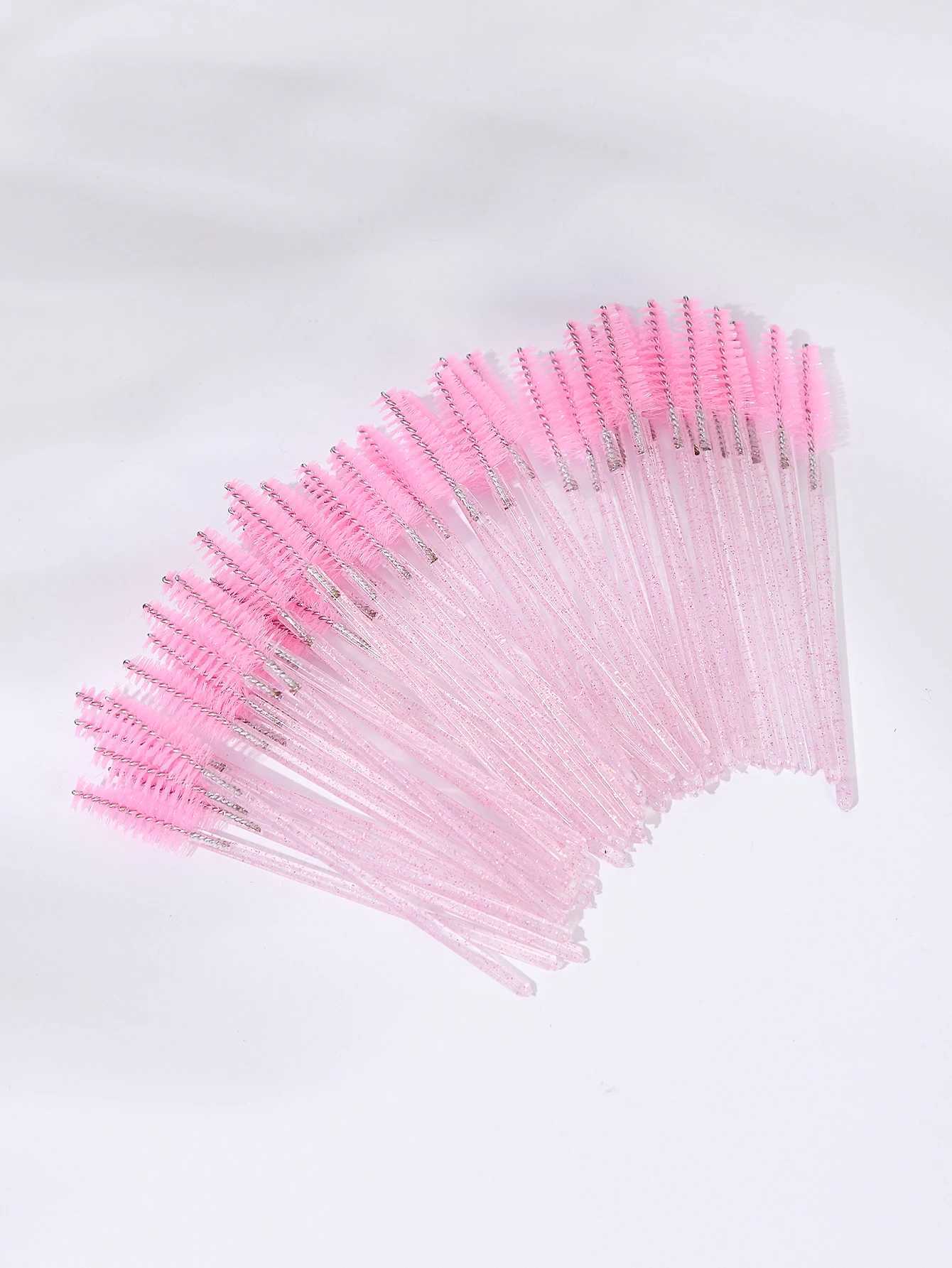 50 mascara brushes makeup brush disposable eye black stick application coil mascara cosmetics brush mascara extension tool W240814