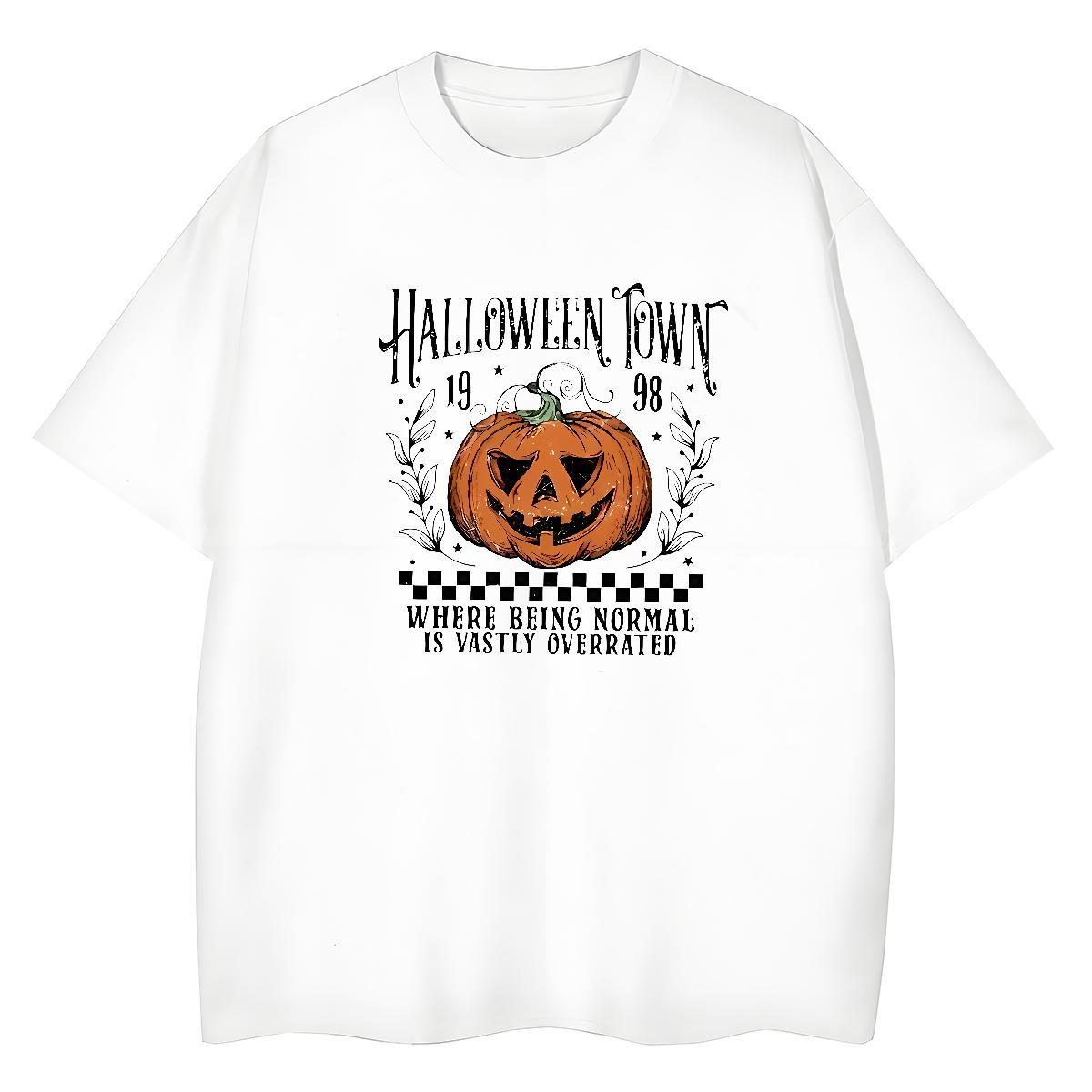 Popular T Shirt For Man halloween Breathable Crew Neck Hip Hop Oversized 3XL 4XL 230g 100% Cotton Mens Tshirts 2024 Wear