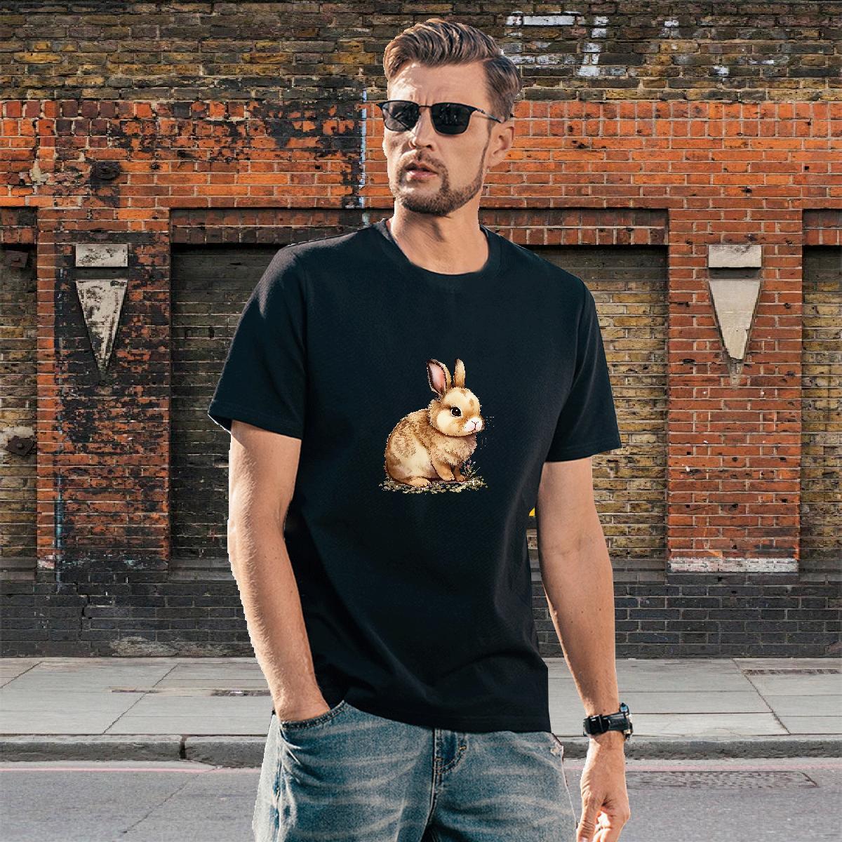 TOP Quality T-Shirts rabbit Breathable Street Wear Anime 230g Pure Cotton Tshirts Factory Direct Clothes