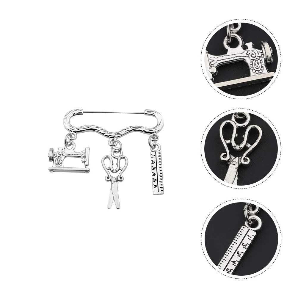 Sewing Machine Brooch Fashion Designer Gift Accessories Creative Pin Cutting Theme Decoration Brooch Cutting W240815