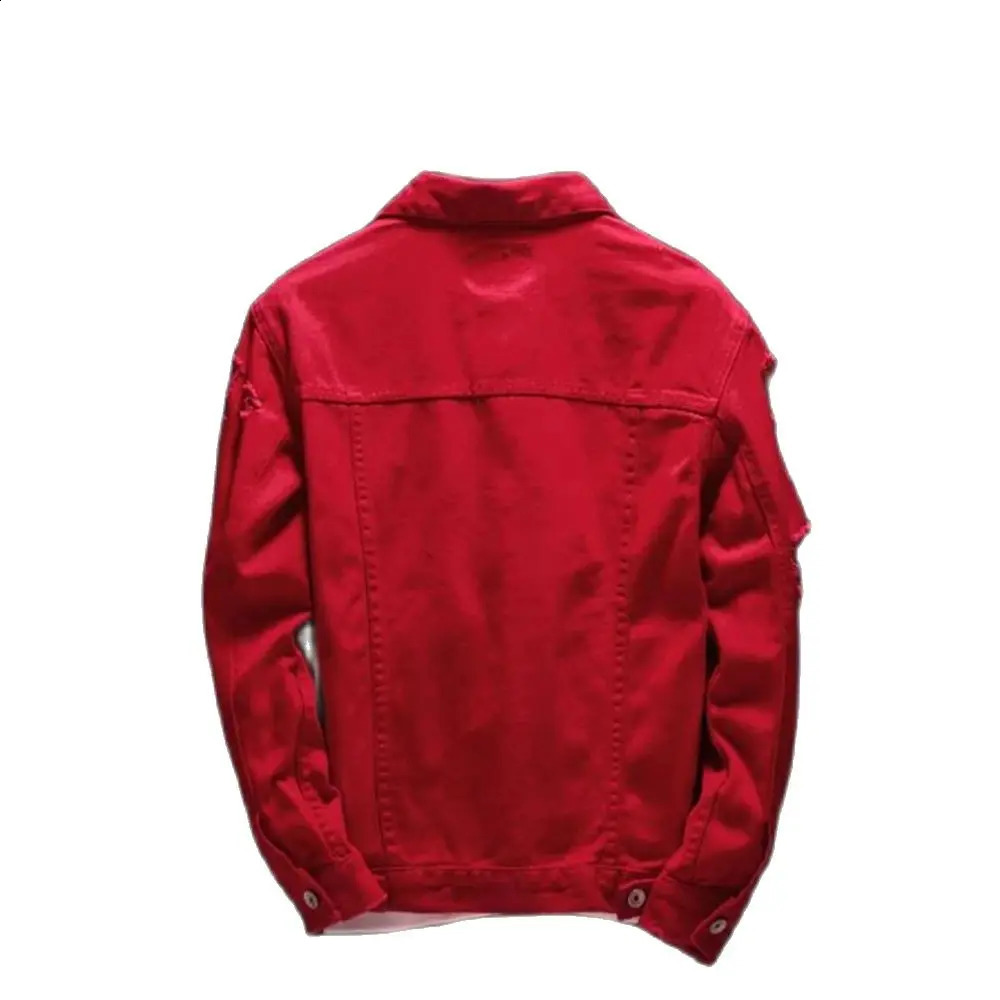 2024 ly Autumn Denim Outerwear Fashion Tops Mens Jacket Slim Fit Punk Style Hip Hop Denim Coat Couple Streetwear Hole Jackets o240814