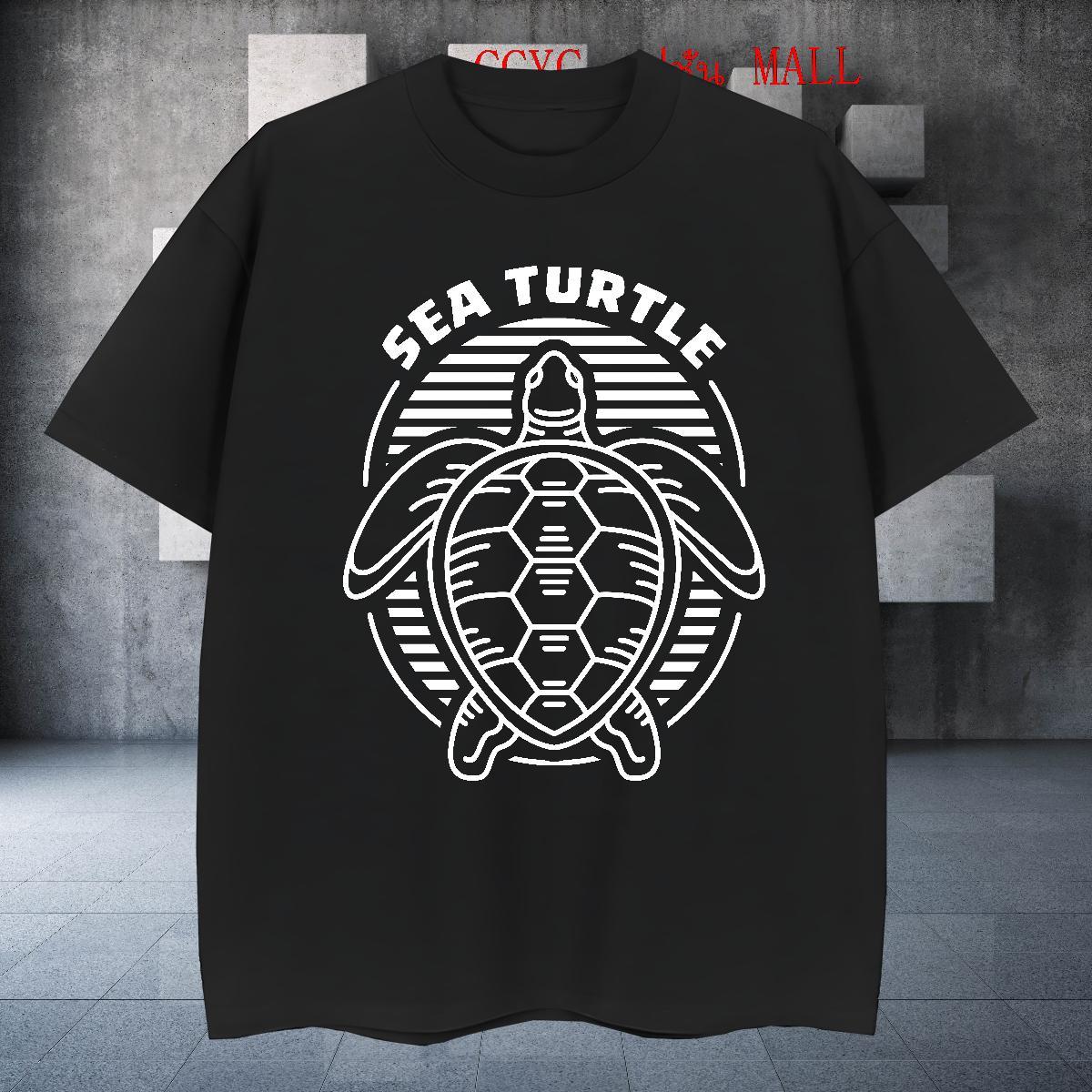 Unisex T-Shirts for Men tortoise Breathable Soft Outdoor DIY Printed 230g 100% Cotton Tshirts Brand Clothes