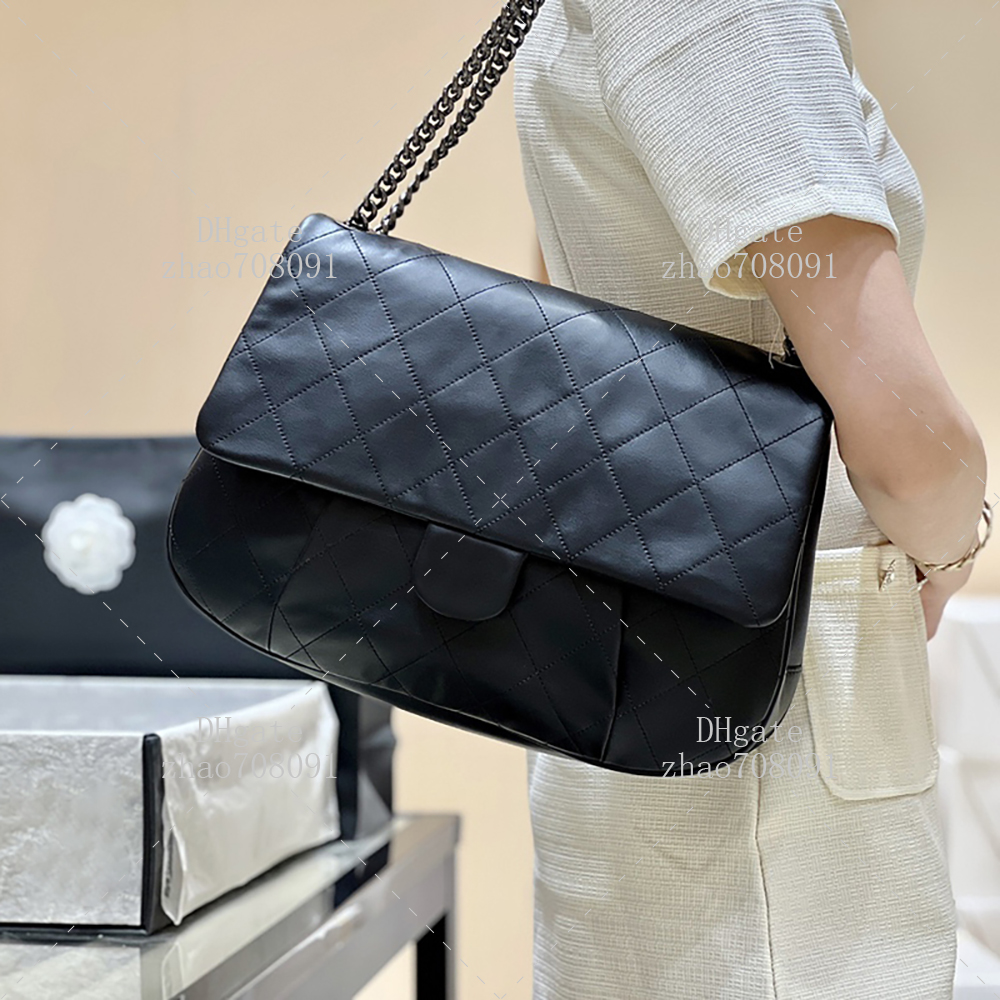 TOP Quality designer bag Woman shoulder bag 34cm sheepskin crossbody bag luxury flap bag With box C72