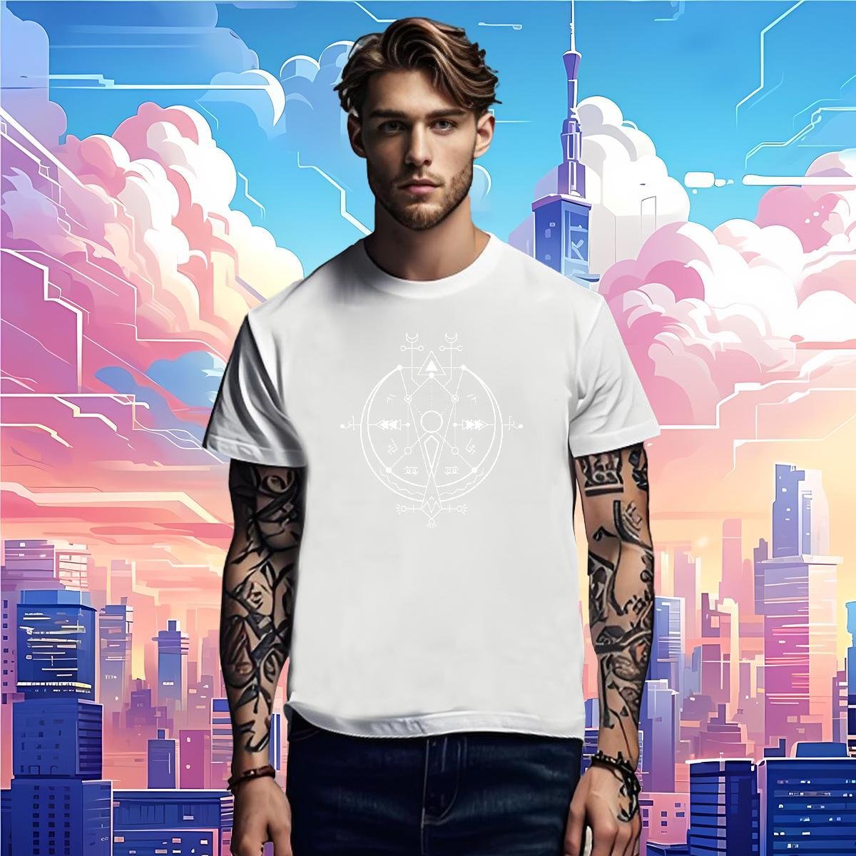 Man T Shirts 230g Cotton Geometric line Hip Hop Round Neck Short Sleeve Customized Print Men Clothes T-Shirt New Designer Cool Design Tees Shirts