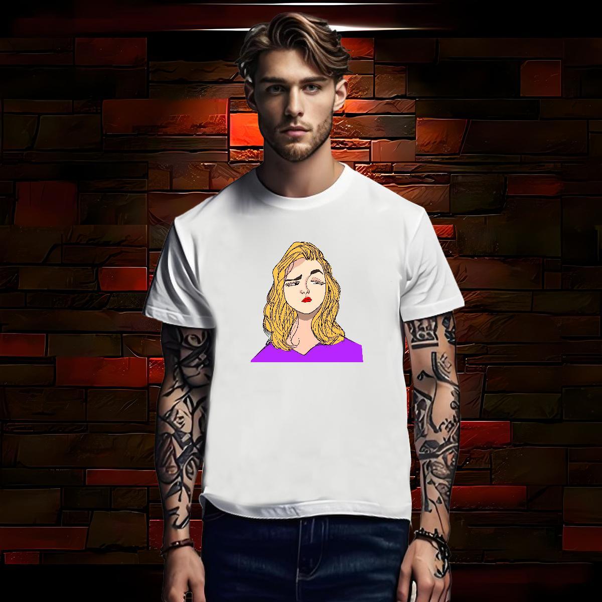 T Shirt For Man 230g Pure Cotton portrait Anime Printing Street Short Sleeve O-Neck Oversized Men Tees 2024 Designer Cool Design Tops Tees