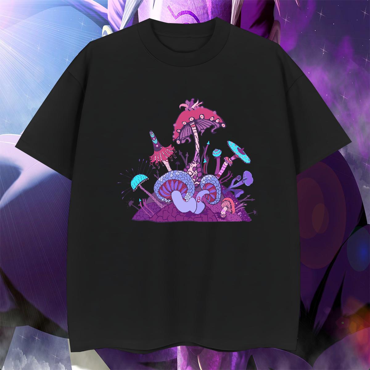 Brand Tshirt for Man Woman Spring Summer 230g Cotton Cartoon Printing L-4XL Breathable mushroom Men T Shirts Custom Tees Shirts