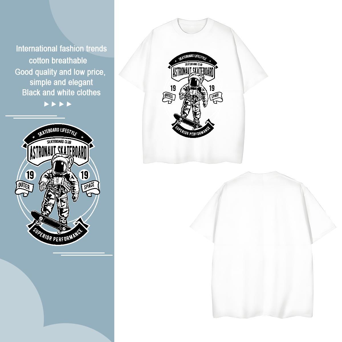 T-Shirts for Men 100% Cotton 230g universe Outdoor Pure Cotton Custom Printed Men Tees 2024 DIY Classic Tshirts