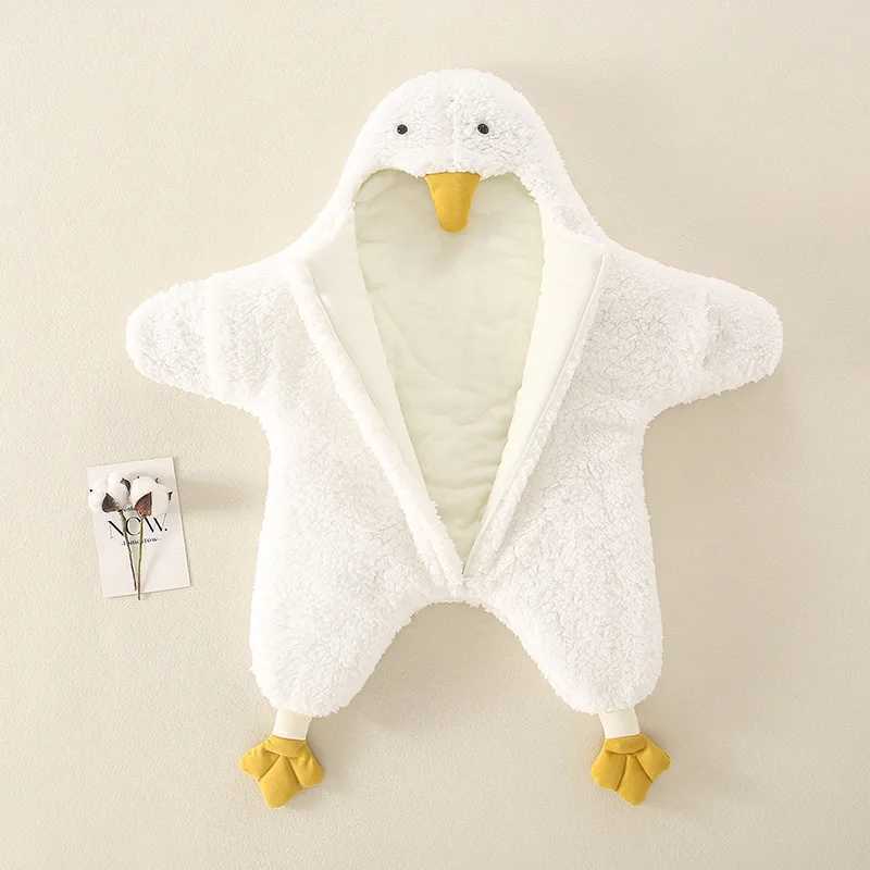 Rompers INS Cute Style Infant Toddlers Baby Sleeping Bag Winter Thickened Plush Clothes Starfish White Jumpsuit Boys Girls Bodysuit Y240814Y250119AH7O
