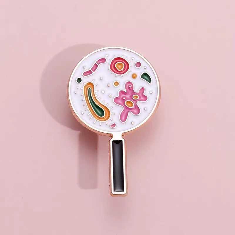 Microscope Enamel Pin Customization Bacterial Microbiology Paramecium Brooches Collar Badge Interesting Science Jewelry Gift Wholesale W240815
