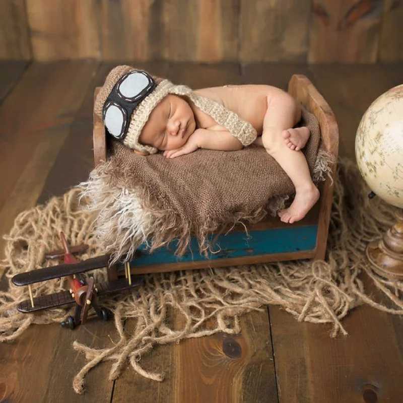 Newborn Photography Prop Chunky Burlap Layer Net Hessian Jute Backdrop Blanket Photography Baby Props Photo Props Studio Accesso Y240815