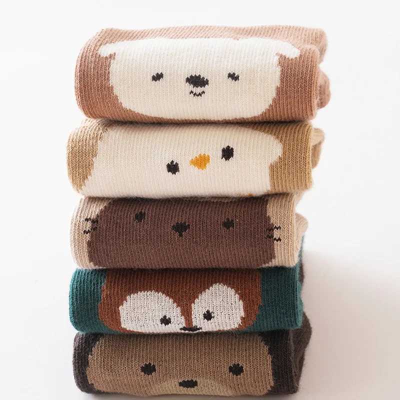 5 pairs of cartoon baby socks breathable and non slip soles childrens socks indoor walking socks cu W240814