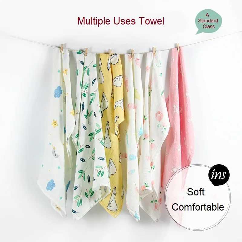 Newborn Blankets Bamboo Bath Towel Baby Swaddle Kids Muslin Organic Cotton Fabric Super Soft Stuff Girls Burp Cloth Monthly Wrap Y240815