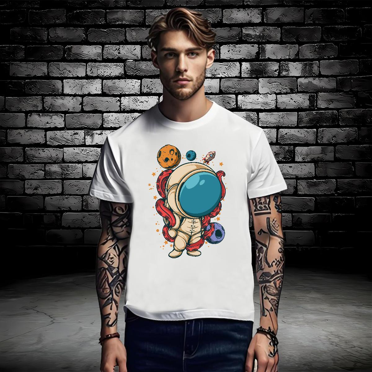 T-Shirts 230g 100% Cotton universe Street Casual Breathable Short Sleeve Graphic Mens Tshirts Casual New Designer Tops