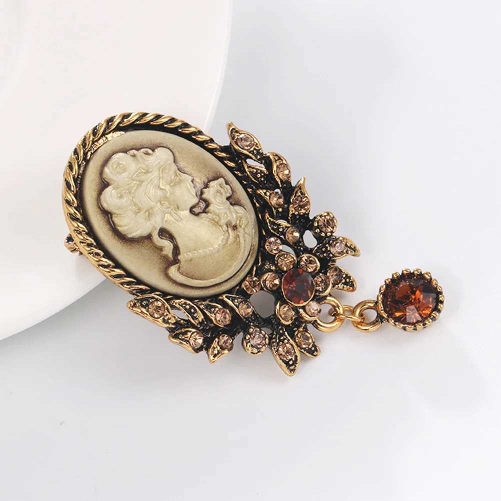 2 Elegant Breastpin Boutonniere Beauty Head Retro Brooch Collar Retro Breastpin Guest Jewelry W240815